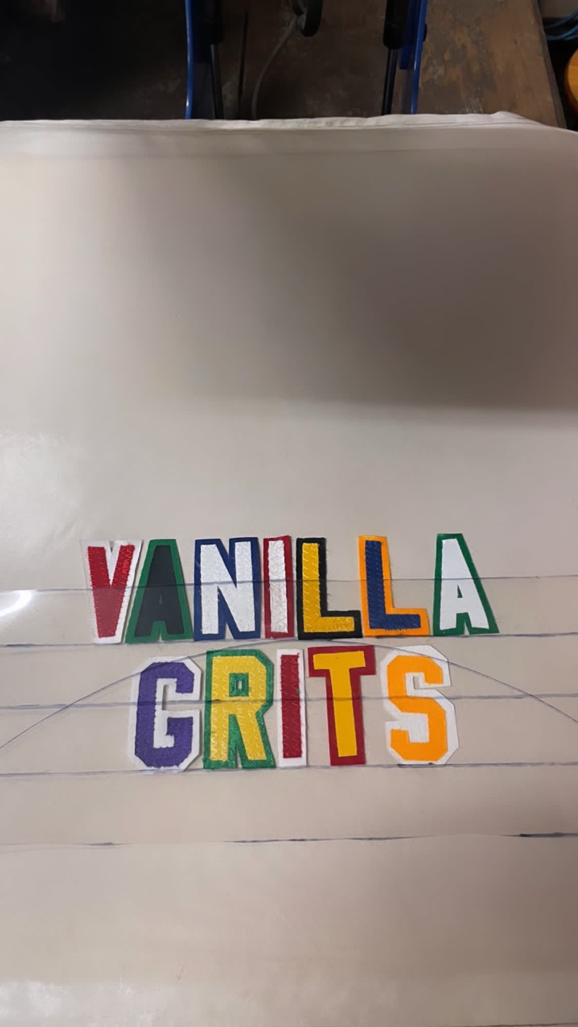 yum (a twill lettering graphic designfor a crew neck sweatshirt that i never made)