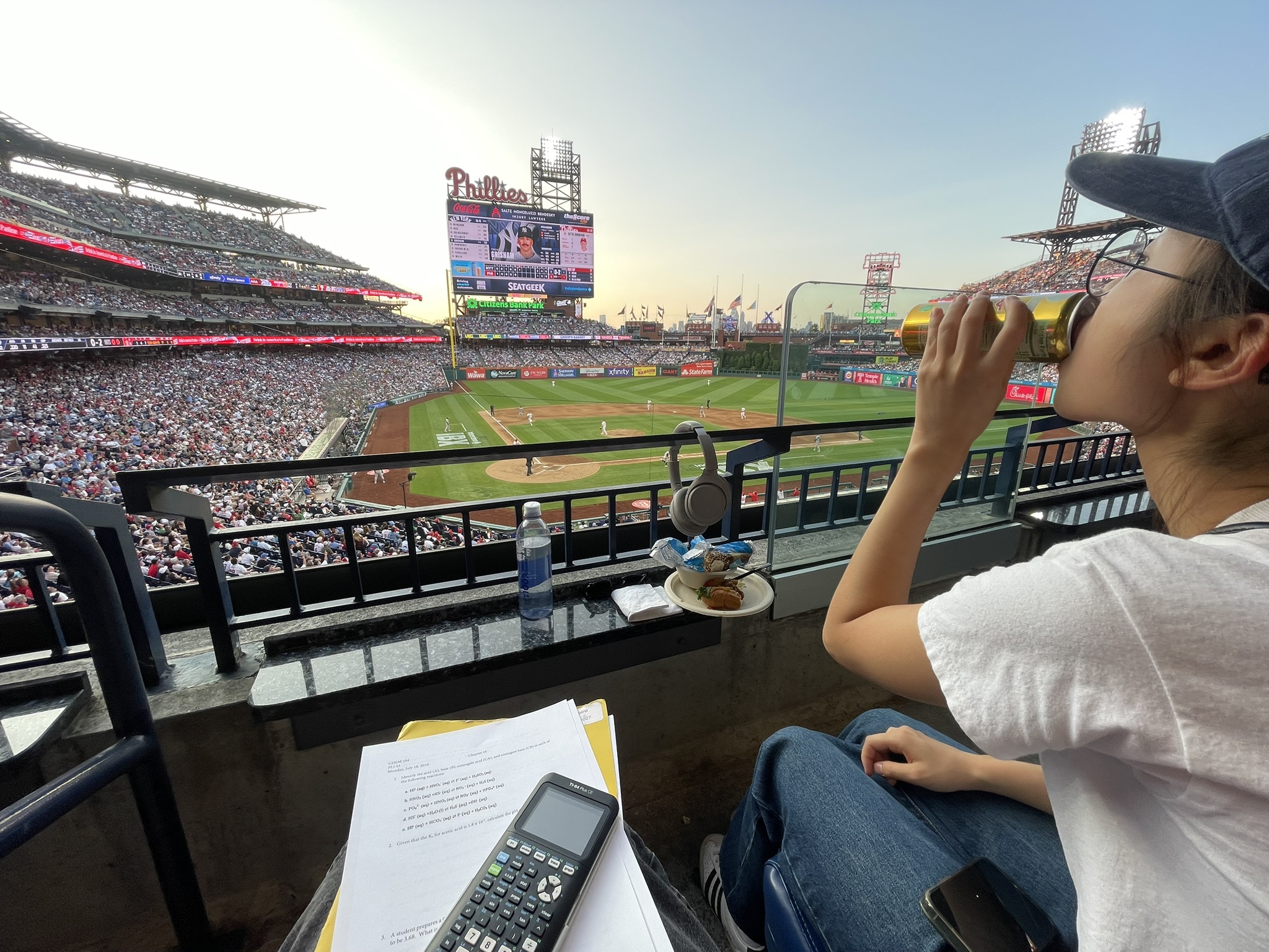 studying at phillies game