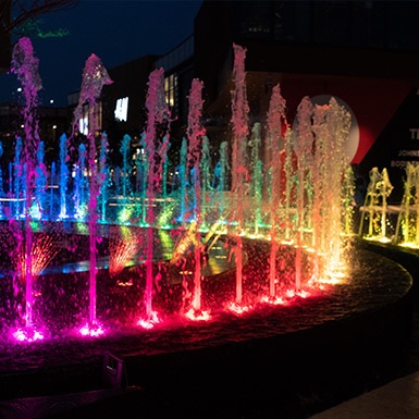colourful led fountain lighting
